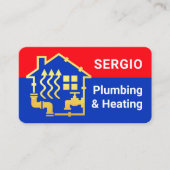 Carte De Visite Plumbing Heating Gold Pipe Home (Devant)