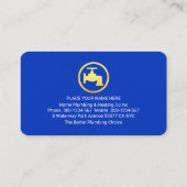 Carte De Visite Plumbing Heating Gold Pipe Home (Dos)