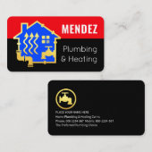 Carte De Visite Plumbing Heating Home Piping Frame (Devant / Derrière)
