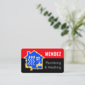 Carte De Visite Plumbing Heating Home Piping Frame (Debout devant)