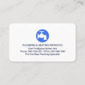 Carte De Visite Plumbing Icons On Blue Shade Layers (Dos)