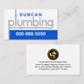 Carte De Visite Plumbing Pipeline Leaking Water (Devant / Derrière)