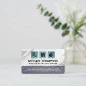 Carte De Visite Plumbing Pipes Icons | Blue Collar (Debout devant)