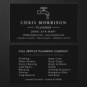Carte De Visite Plumbing Plumber Black Silver Minimalist