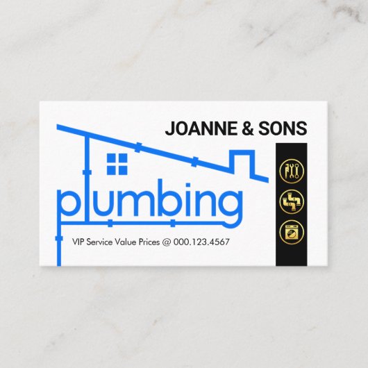Carte De Visite Plumbing Rooftop Pipeline Frame (Devant)