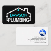 Carte De Visite Plumbing Signage Home Pipe Frame (Devant / Derrière)
