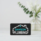 Carte De Visite Plumbing Signage Home Pipe Frame (Debout devant)