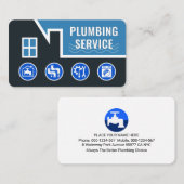 Carte De Visite Plumbing Tools On Leaking Building Roof (Devant / Derrière)