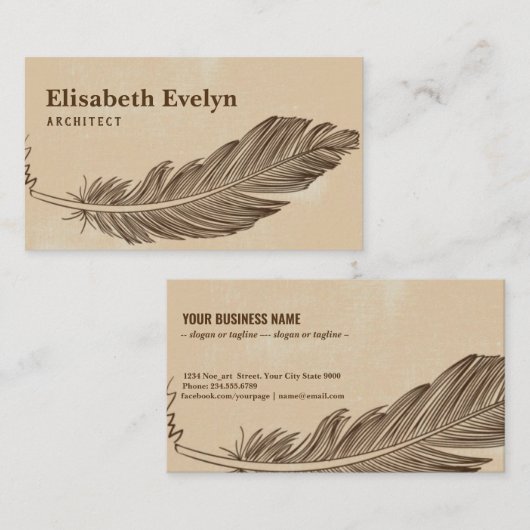 Carte De Visite Plume (Devant / Derrière)