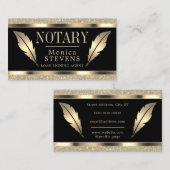 Carte De Visite Plume à encre dorée luxueuse  (Devant / Derrière)