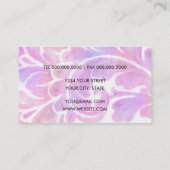 Carte de visite Plume couleur rose et violet (Dos)