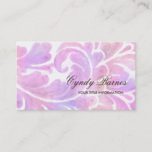 Carte de visite Plume couleur rose et violet
