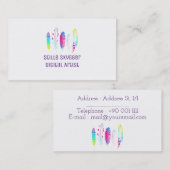 Carte De Visite Plume d'aquarelle (Devant / Derrière)