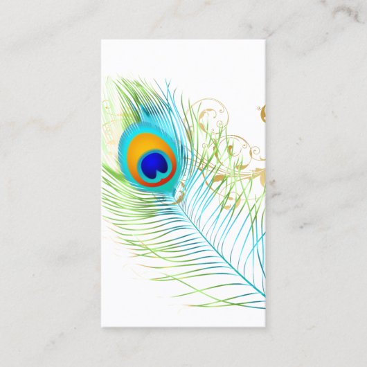 CARTE DE VISITE PLUME DE PEACOCK+FILIGRES (Devant)