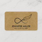 Carte De Visite Plume de symbole d'infini - Art ligne (Devant)