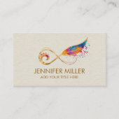 Carte De Visite Plume de symbole d'infini - Couleur éclatante (Devant)