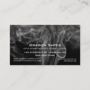 Carte De Visite Plume de Vape de vapeur de noir et de blanc de