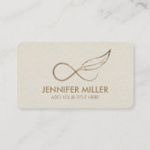 Carte De Visite Plume du symbole d'infini GoIden - Art ligne (Devant)