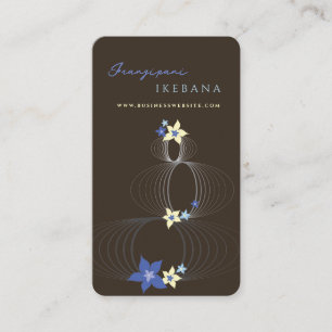 Carte De Visite Plumeria Bleu Frangipanier Fleur Chic Ikebana Zen