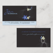 Carte De Visite Plumeria bleue Frangipani Fleur chic Ikebana Zen (Devant / Derrière)