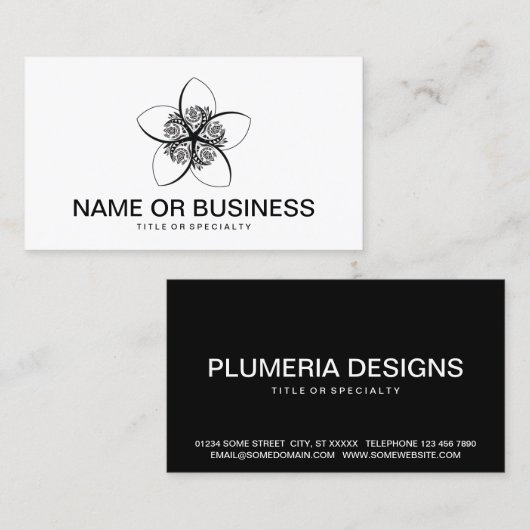 Carte De Visite plumérie (Devant / Derrière)