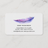 Carte De Visite Plumes Aquarelle Boho Bird Girly Chic (Dos)