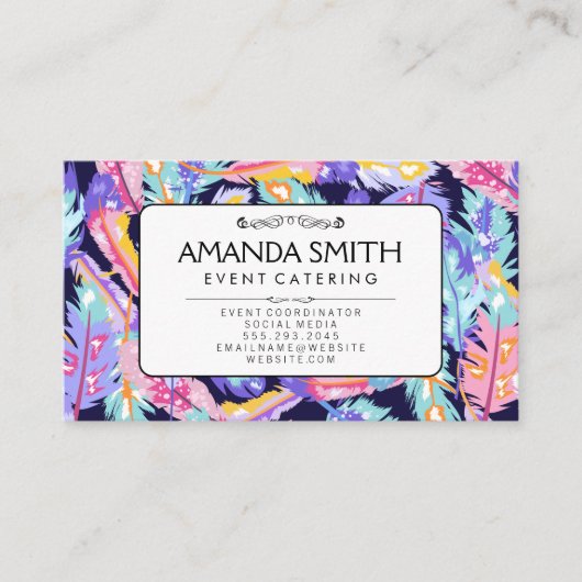 Carte De Visite Plumes Arrière - plan (Devant)