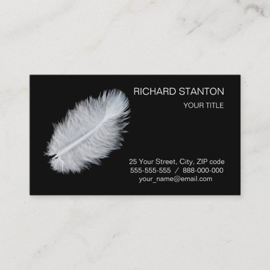 Carte De Visite Plumes blanches (Devant)