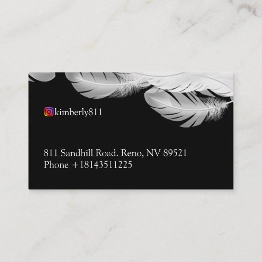 Carte De Visite Plumes blanches (Dos)