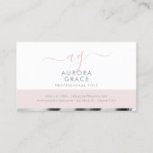 Carte De Visite Plumes blanches roses Argent (Dos)