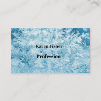 Carte De Visite plumes bleues abstraites et flocons de neige