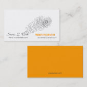 Carte De Visite Plumes classiques de paon de dessin de stylo (Devant / Derrière)