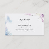 Carte De Visite Plumes d'aquarelle (Dos)