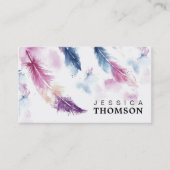Carte De Visite Plumes d'aquarelle (Devant)