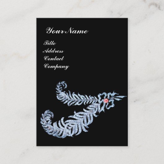 Carte De Visite PLUMES DE DIAMANT, rose (Devant)
