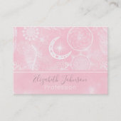 Carte De Visite Plumes de Dreamcatcher blanc et rose mignonne Mand (Devant)