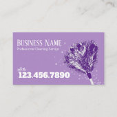 Carte De Visite Plumes de nettoyage de maison Duster Ménage violet (Devant)