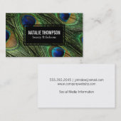 Carte De Visite Plumes de paon (Devant / Derrière)