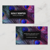 Carte De Visite Plumes de paon (Devant / Derrière)