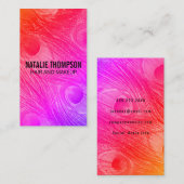 Carte De Visite Plumes de paon lumineuses modernes (Devant / Derrière)