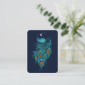 Carte De Visite Plumes de paon Peacocks Turquoises (Debout devant)