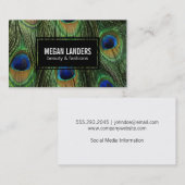 Carte De Visite Plumes de paon | Variation (Devant / Derrière)