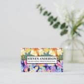 Carte De Visite Plumes de saumons | Palm Géométrique (Debout devant)