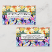 Carte De Visite Plumes de saumons | Palm Géométrique (Devant / Derrière)