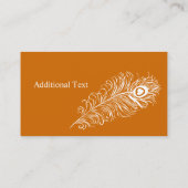 Carte De Visite Plumes d'oiseau de paon de costumier de mode (Dos)