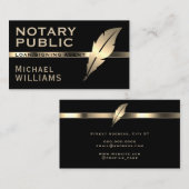 Carte De Visite Plumes dorées  (Devant / Derrière)