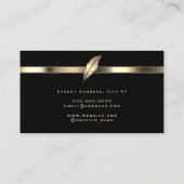 Carte De Visite Plumes dorées  (Dos)