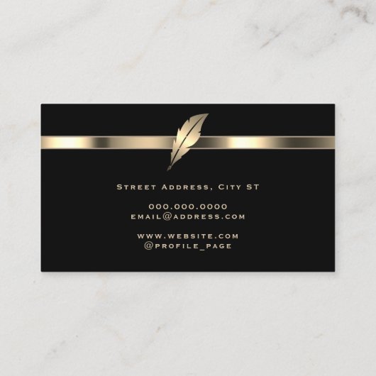 Carte De Visite Plumes dorées  (Dos)