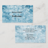 Carte De Visite plumes et flocons bleus abstraits (Devant / Derrière)