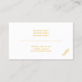 Carte De Visite Plumes jaunes minimaliste (Dos)